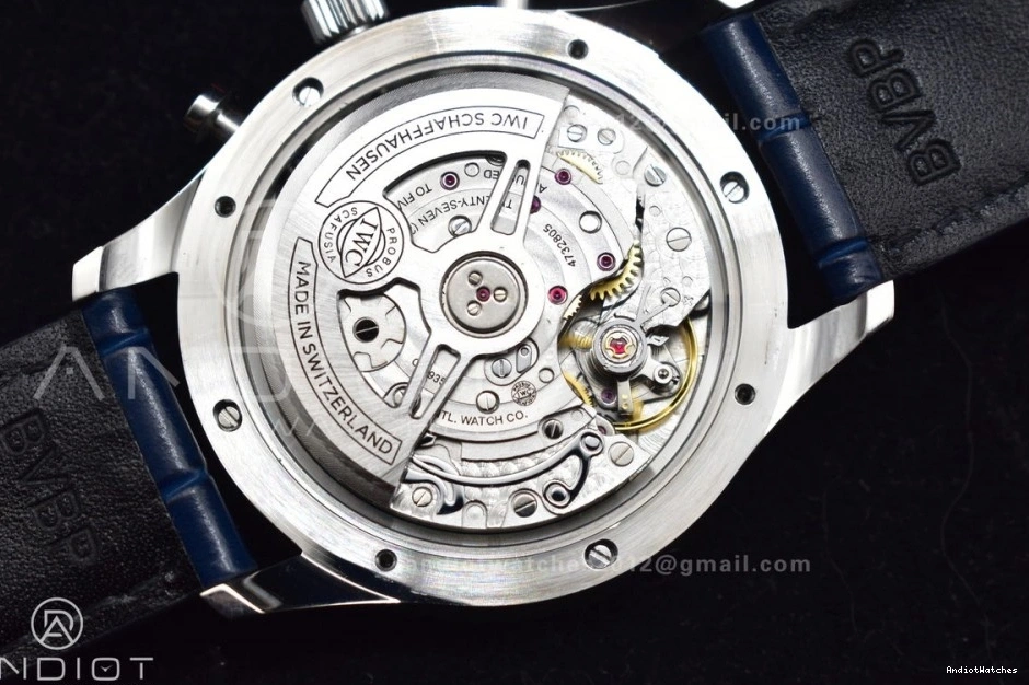 A Dial Chrono Blue Strap ZF Blue on Best 1:1 Portuguese Edition 1019 White SmartChoice Leather IW371620 0406